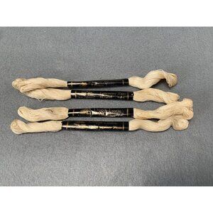Antique Utopia Lustre Embroidery Floss Beige 54 Yards Size F Germany Lot of 4 Sk